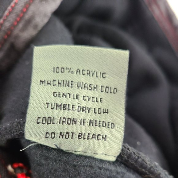 Boom-X BX Mens 2XL Black Full Zip Hoodie Sweatshirt Denim Pockets Red Stitching - Picture 7 of 7